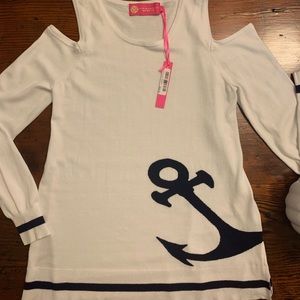 NWT Anchor cold shoulder sweater